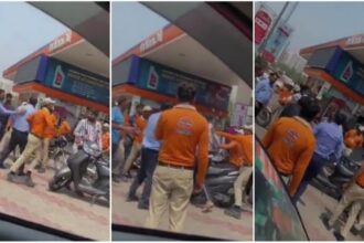 VIDEO: ग्रेटर नोएडा में पेट्रोल पंप पर स्कूटी सवार युवक से मारपीट, कर्मचारियों ने जमकर पीटा